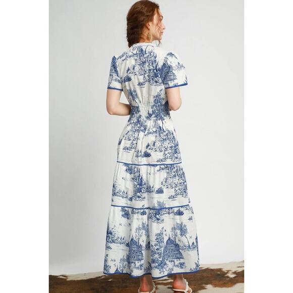 Umgee Scenic Toile Smocked Waist Maxi Dress - Picture 3 of 3